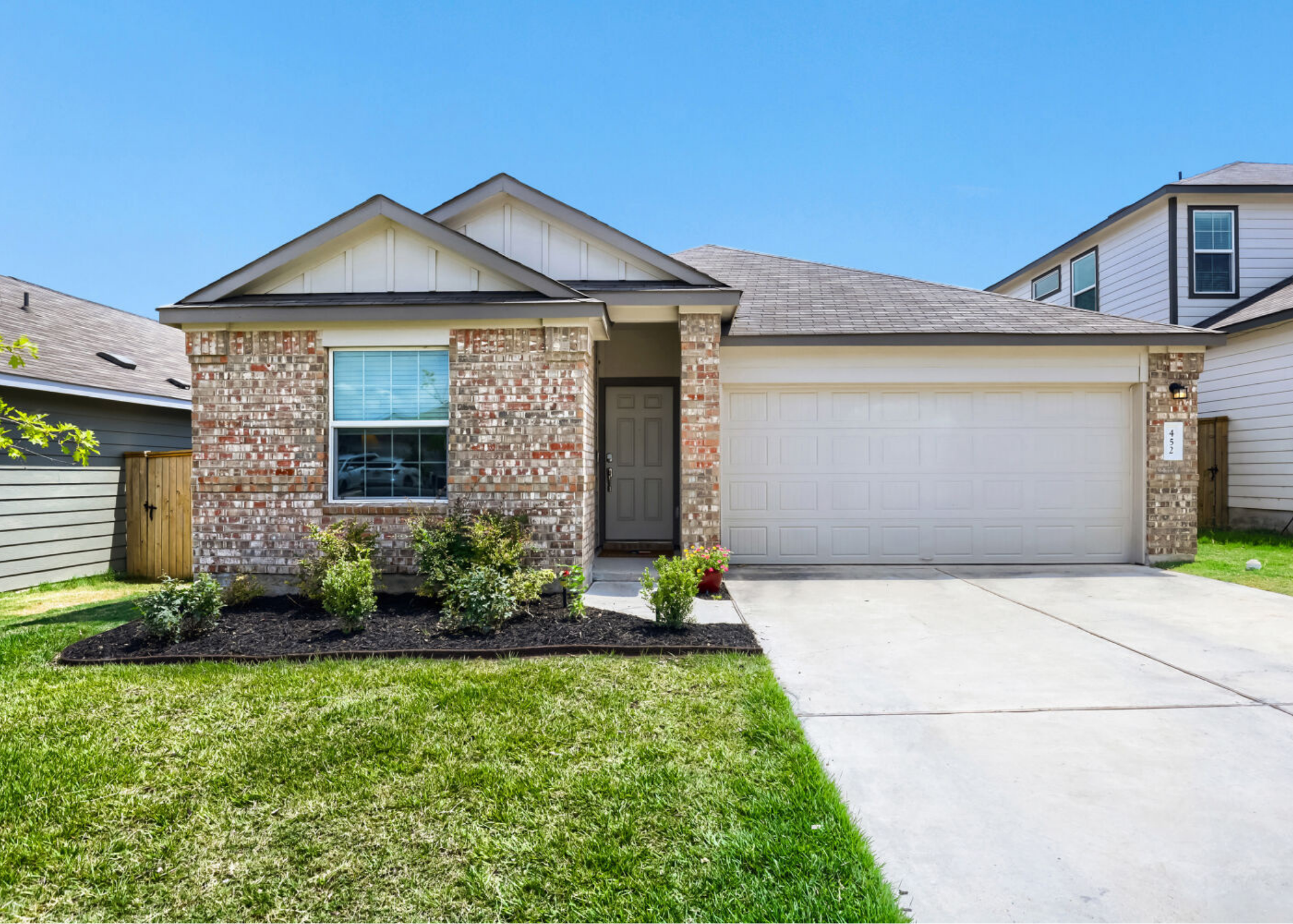 Front exterior of 452 Perfect World Loop in Jarrell, Texas