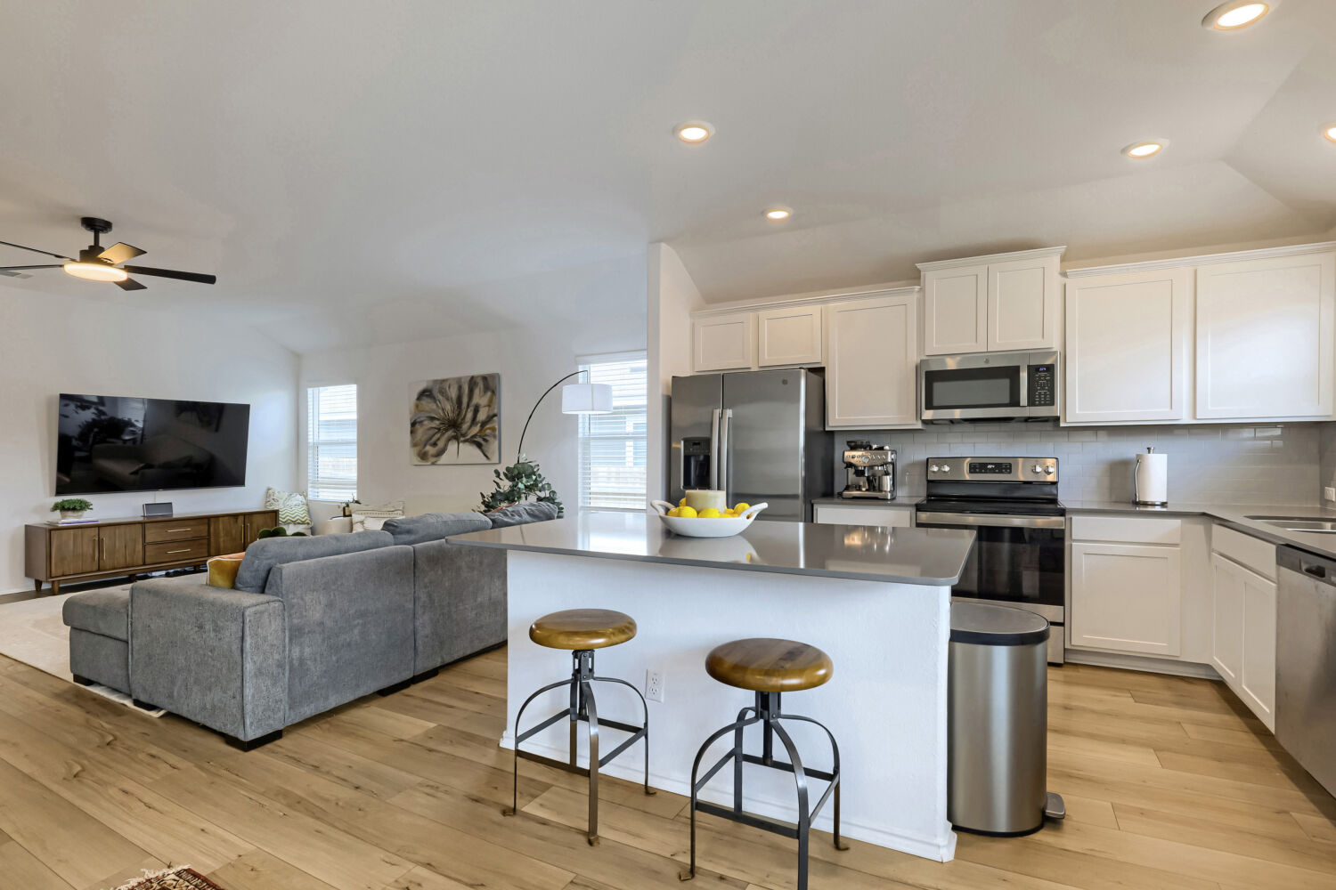 Kitchen and living area